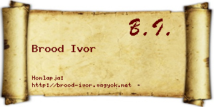 Brood Ivor névjegykártya